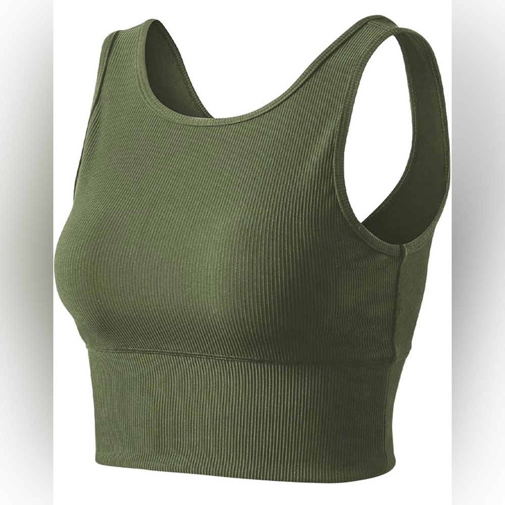 Green Cropped Workout Tank